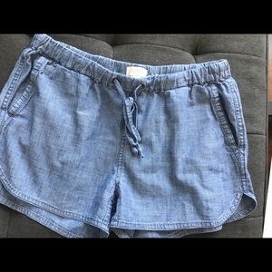 J Crews Denim tie shorts